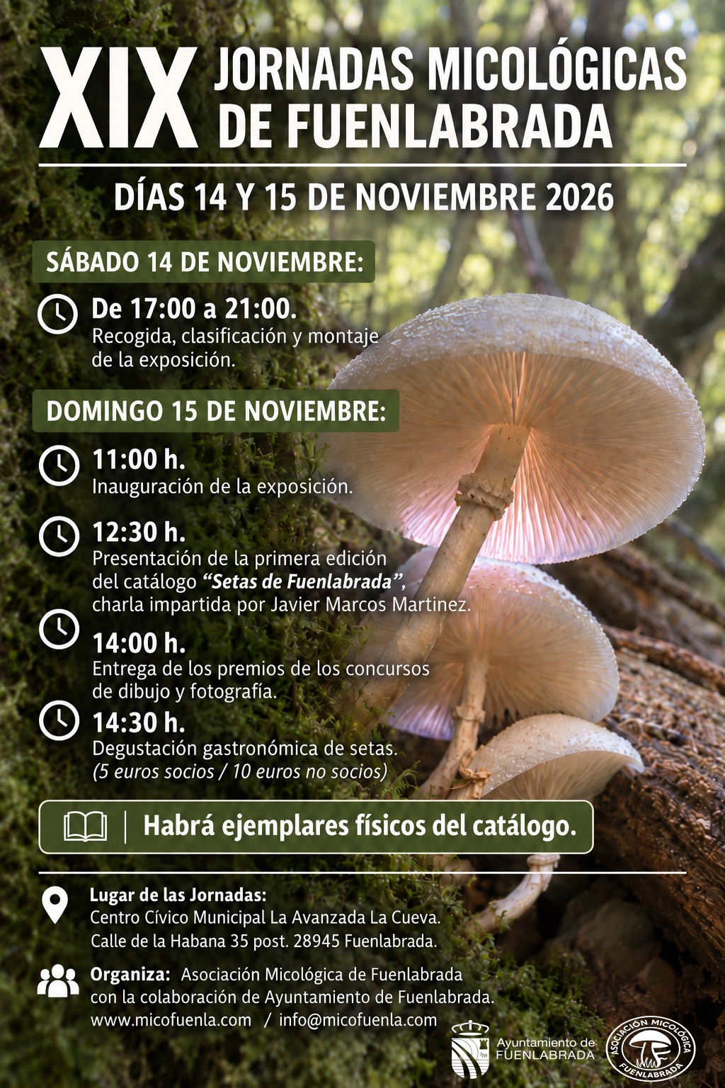 Cartel XIX Jornadas Micológicas de Fuenlabrada 2026